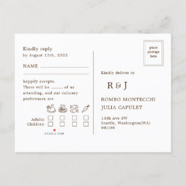 Postal de invitación RSVP de solicitud de canción 