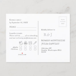 Postal De Invitación RSVP de solicitud de canción de boda