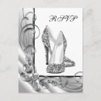 RSVP de zapatos de tacón alto de plata