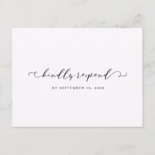 Postal De Invitación Rsvp en blanco y negro con caligrafía Elección de