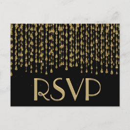 Postal De Invitación RSVP | Estrellas de caída del oro