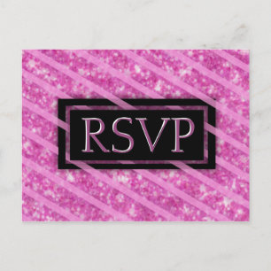 Postal De Invitación RSVP Etiqueta Purpurina rosa