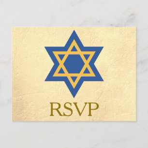 Postal De Invitación RSVP Judío Dorado