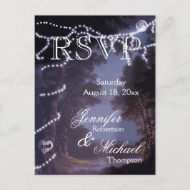 Postal De Invitación RSVP - Luces de árbol
