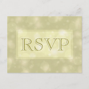 Postal De Invitación RSVP - luces elegantes de Bokeh del oro