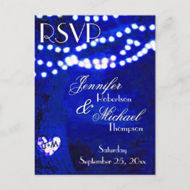 Postal De Invitación RSVP - Luces en azul de árboles