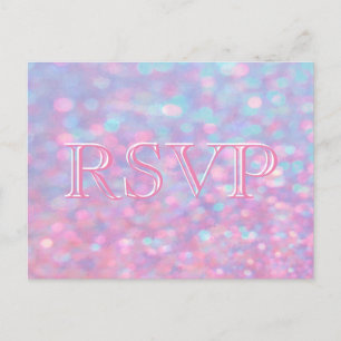 Postal De Invitación RSVP   Luces rosadas de Bokeh