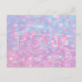 Postal De Invitación RSVP | Luces rosadas de Bokeh