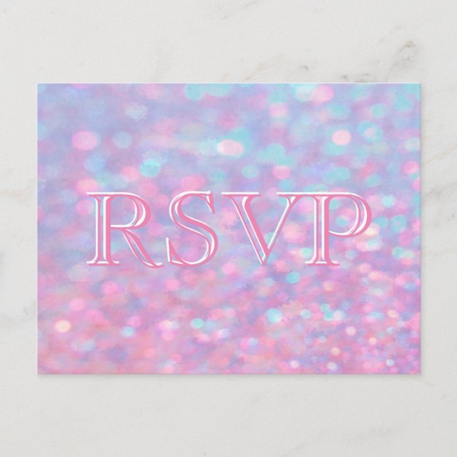 Postal De Invitación RSVP | Luces rosadas de Bokeh (Anverso)