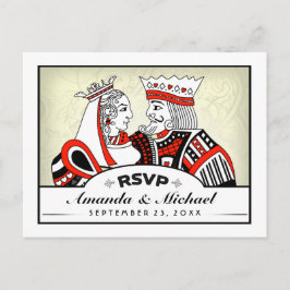 Postal De Invitación RSVP Lucky In Love King Queen Boda PostCard