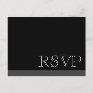 Postal De Invitación RSVP Mínimo Simple Básico Negro Básico