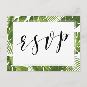 Postal De Invitación RSVP Postcard boda tropical elegante