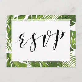 Postal De Invitación RSVP Postcard boda tropical elegante