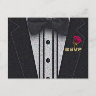 Postal De Invitación RSVP   Purpurina Tuxedo