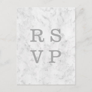 Postal De Invitación RSVP que se casa de mármol elegante gris