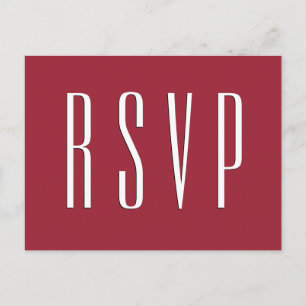 Postal De Invitación RSVP rojo o CUALQUIE respuesta de la boda del