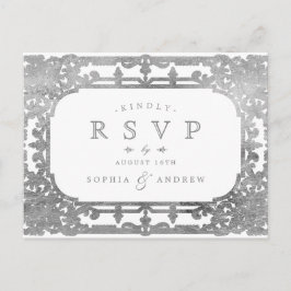 Postal De Invitación RSVP romántico elegante plateado