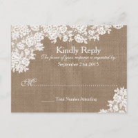 RSVP Rústica Burlap & Vintage Lace Wedding