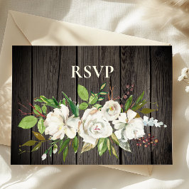 Postal De Invitación RSVP Rústica de la Vieja Madera de Barn