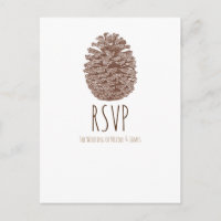 RSVP Rústico Cono de Pino Elegante Sencillo Boda