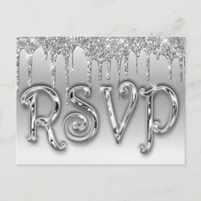 Postal De Invitación RSVP Silver Luxury (Anverso)