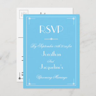 Postal De Invitación RSVP simple y moderna Aqua Blue Wedding RSVP
