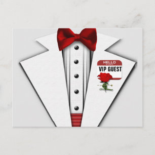 POSTAL DE INVITACIÓN RSVP   TUXEDO VIP