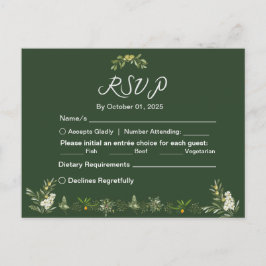 Postal De Invitación RSVP verde oliva moderna