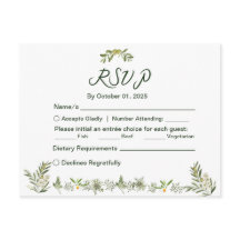 Postal de invitación RSVP verde oliva moderna