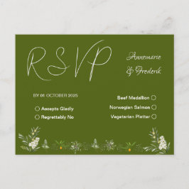 Postal De Invitación RSVP verde oliva moderna