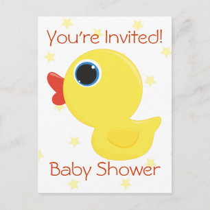 Postal De Invitación Rubber Ducky