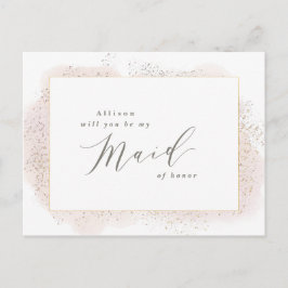 POSTAL DE INVITACIÓN RUBOR TOUCH MAID OF HONOR POSTCARD.