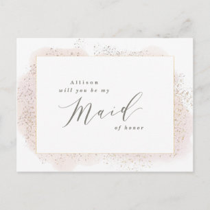 POSTAL DE INVITACIÓN RUBOR TOUCH MAID OF HONOR POSTCARD.