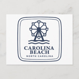 Postal De Invitación Rueda de Ferris y mar de Carolina Beach North Caro