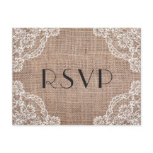 Rustic Burlap con esquinas de encaje | Elección de