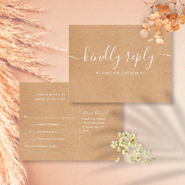 Postal De Invitación Rustic Kraft Song Request RSVP Postcard