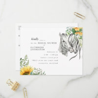 Rustic Sunflower Horses Nuzzling Bridal Shower