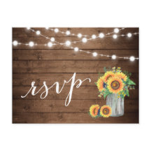Rustic Sunflowers Mason Jar String Lights RSVP