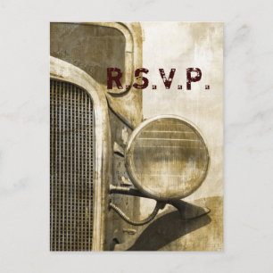 Postal De Invitación Rustic Truck Western Country Farm Wedding RSVP