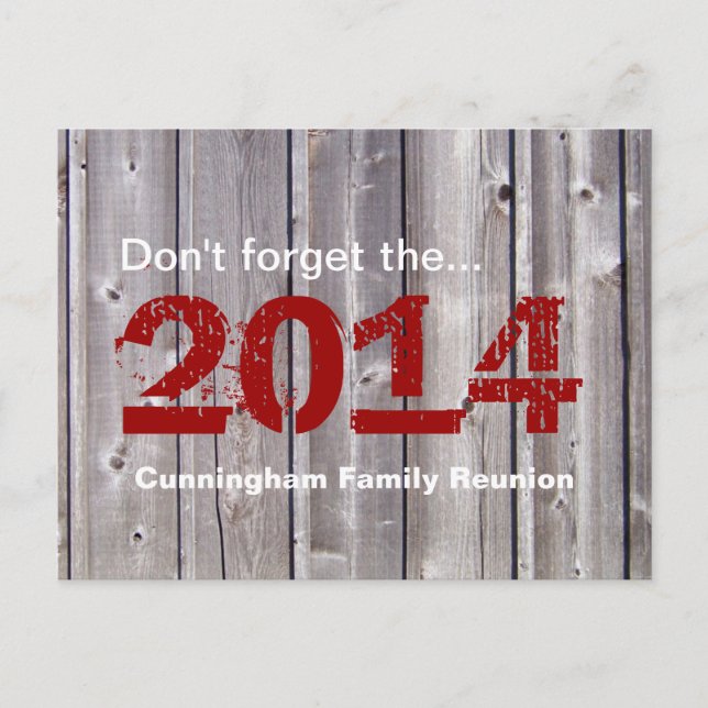 Postal De Invitación Rústica de Reunión Familiar (Anverso)