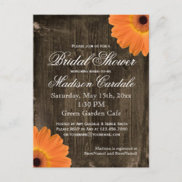 Postal De Invitación Rústico Barn Wood Bridal Shower Invitan POSTCARDS