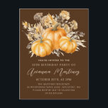 Postal De Invitación Rústico Boho Calabaza Cae 30 Fiesta de cumpleaños<br><div class="desc">Las calabazas de otoño están enclavadas en delicadas flores silvestres amarillas y naranjas para crear una estética elegante. Todo el texto es editable para que puedas diseñar fácilmente tu propio estado de ánimo especial.</div>