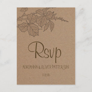 Postal De Invitación Rústico Kraft Brown Paper deja matrimonio RSVP