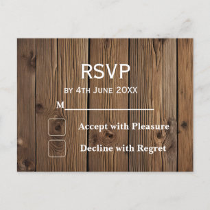 Postal De Invitación Rústico País RSVP boda leña encaje