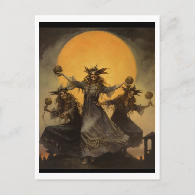 Postal De Invitación Sábado de brujas, Halloween (Anverso)