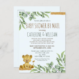 Postal De Invitación Safari Jungle Leon Moderne Baby Shower Por Correo
