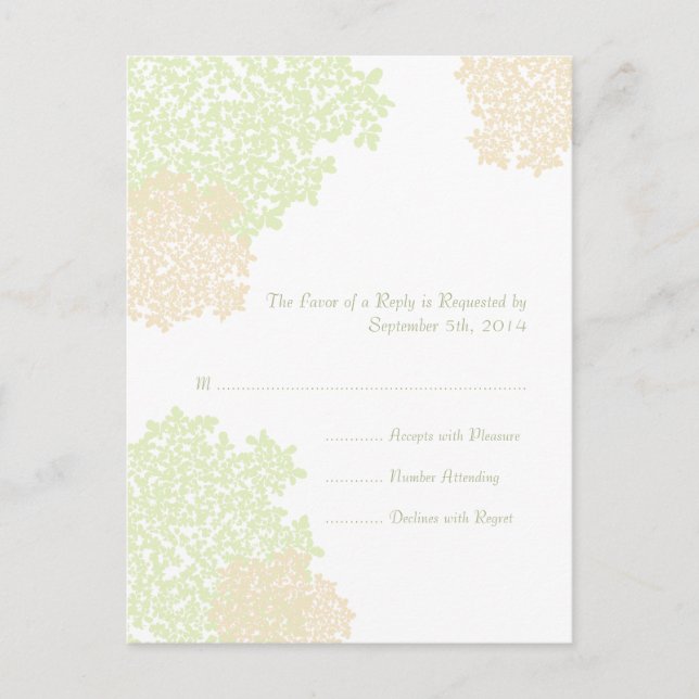 Postal De Invitación Sage & White Queen Anne's Lace Wedding (Anverso)