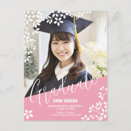 Postal De Invitación SAKURA/Invitación de graduación de la flor del cer