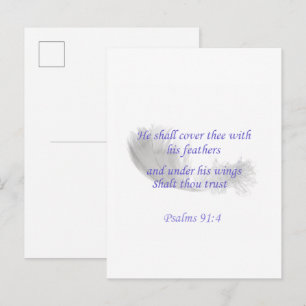 Postal De Invitación Salmos 91:4 Él te cubrirá con sus plumas