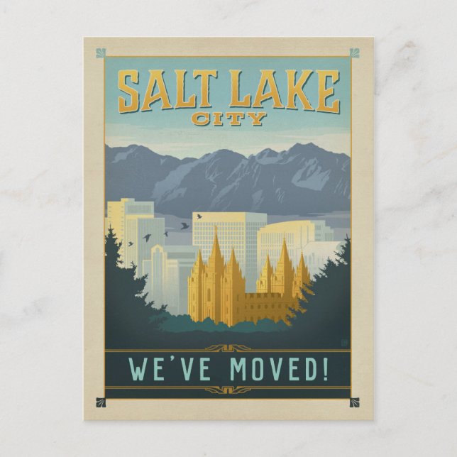Postal De Invitación Salt Lake City, Utah | Nos hemos mudado (Anverso)